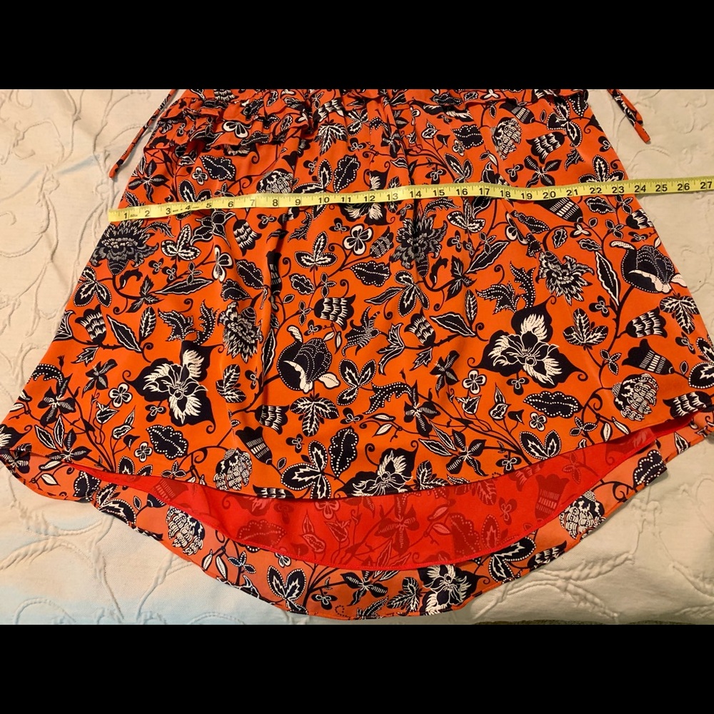 Nordstrom Signature red/navy floral silk dress - 2 - Picture 7 of 11